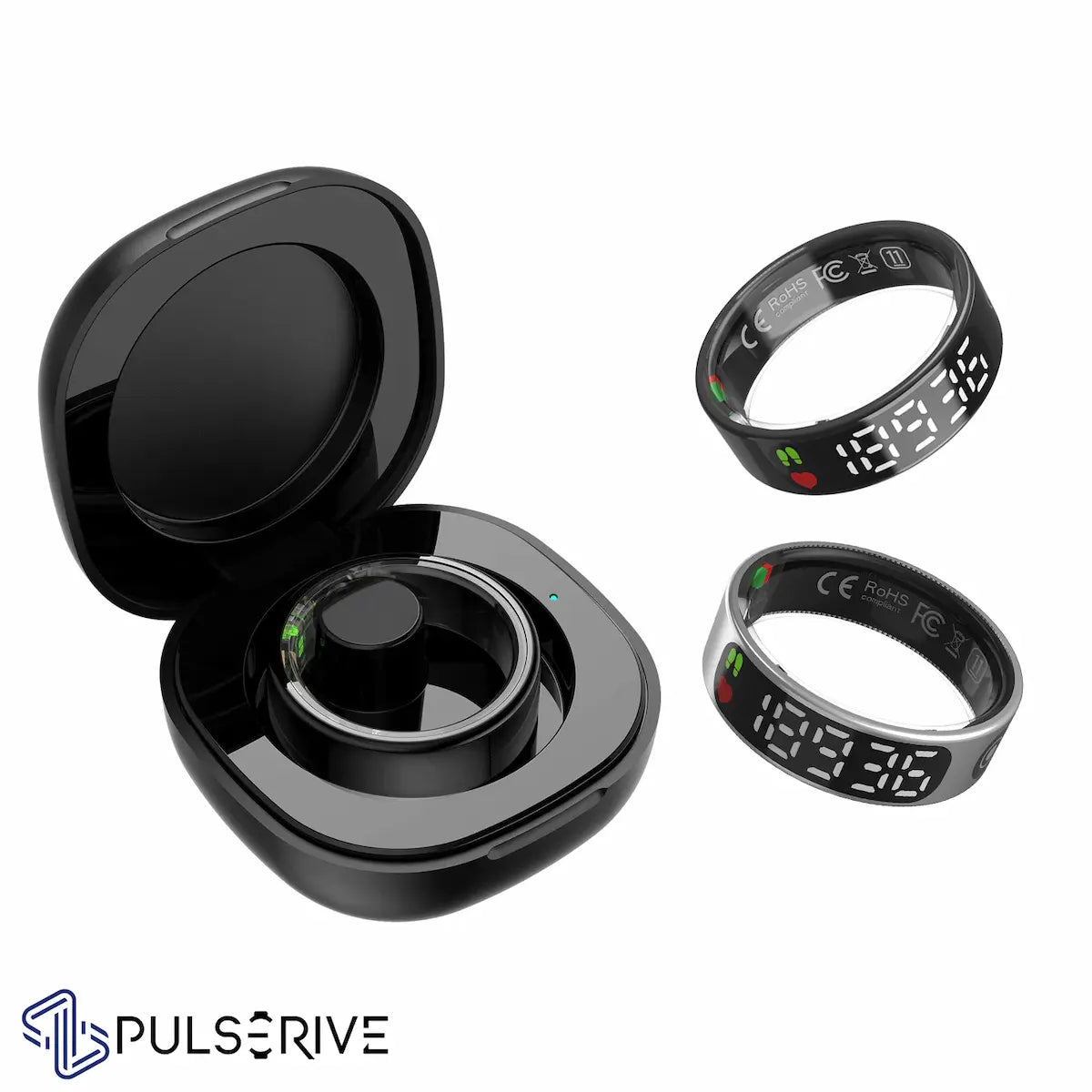 Pulserive Halo Smart Ring, Built-in display Sleep Tracker, Activity & Fitness Tracker, Blood Pressure& Oxygen Tracker with Gesture control