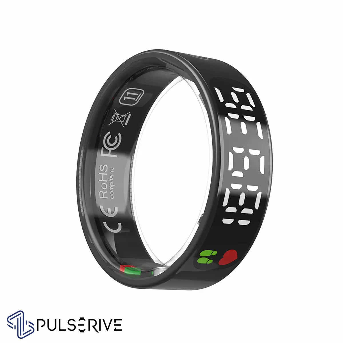 Pulserive Halo Smart Ring, Built-in display Sleep Tracker, Activity & Fitness Tracker, Blood Pressure& Oxygen Tracker with Gesture control