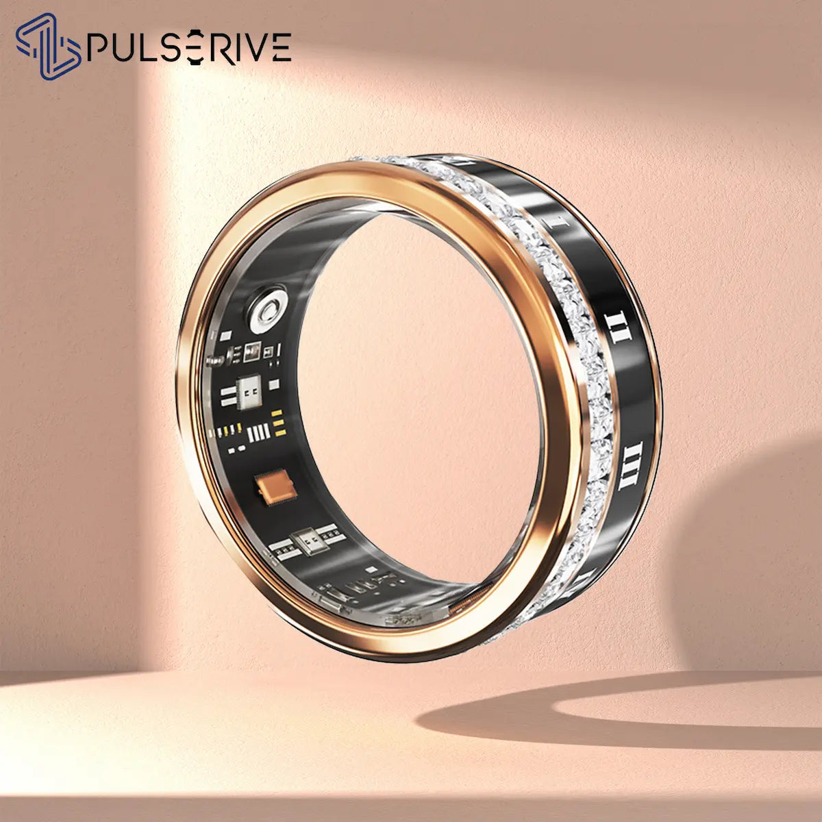 Pulserive Diamora series Smart Ring, Sleep Tracker, Activity & Fitness Tracker, Blood Pressure& Oxygen Tracker