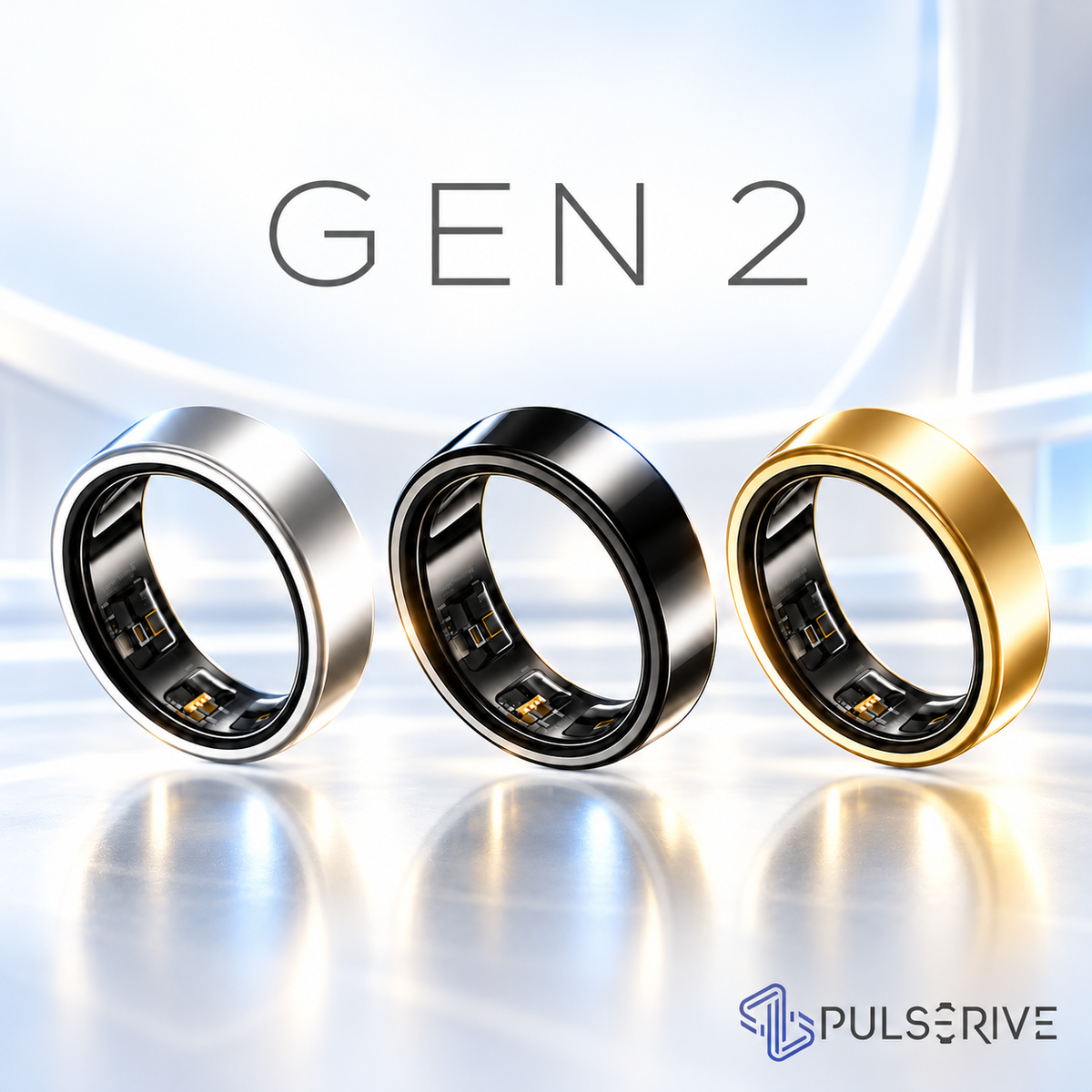 Pulserive Gen2 Smart Ring, Sleep Tracker, Activity & Fitness Tracker, Blood Pressure& Oxygen Tracke